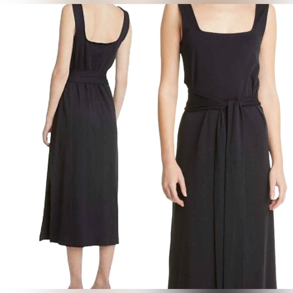 NEW! Vince Belted Square Neck Tank Midi Dress